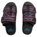 Logo Tape Kalpi Sandals - Black/Blue Turkis