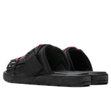 Logo Tape Kalpi Sandals - Black/Blue Turkis