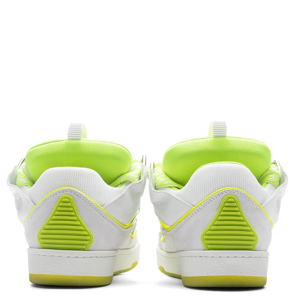 Curb Sneakers - White/Fluo Yellow