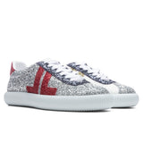 Glen Low Top Sneakers - Silver/Red