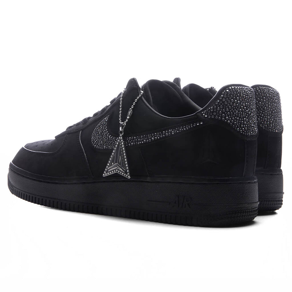 Nike x Ja Morant Air Force 1 Luxe Swarovski - Black/Metallic Silver/Cobalt Bliss