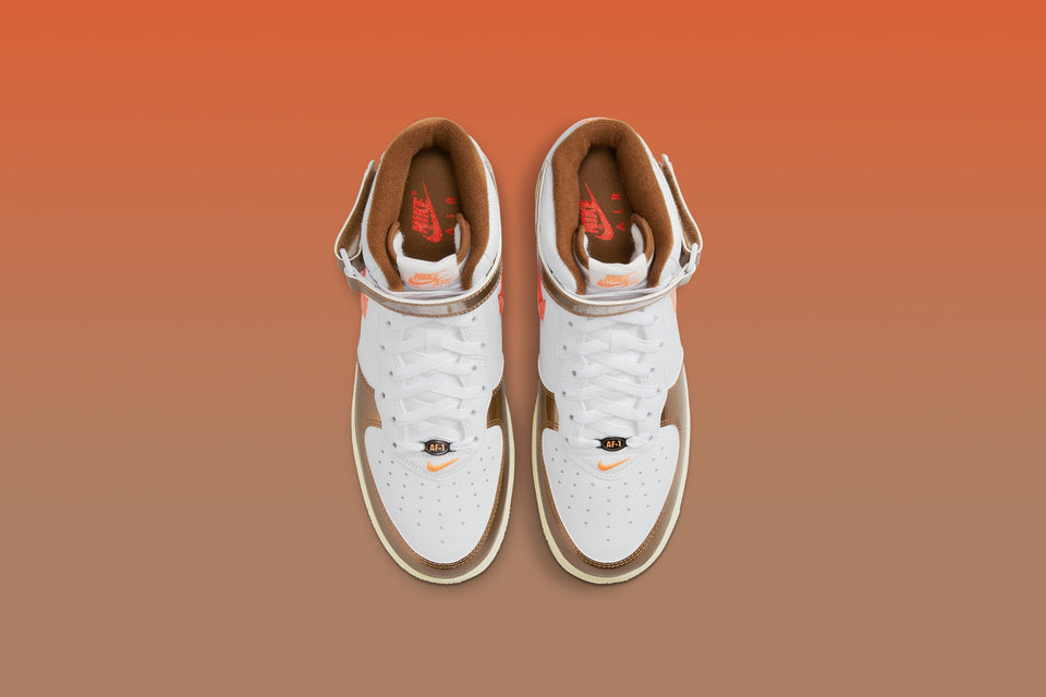 Air Force 1 Mid QS "Ale Brown" - White/Total Orange/Ale Brown