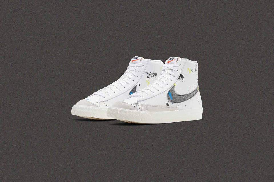 Blazer Mid '77 "Paint Splatter" - White/Black