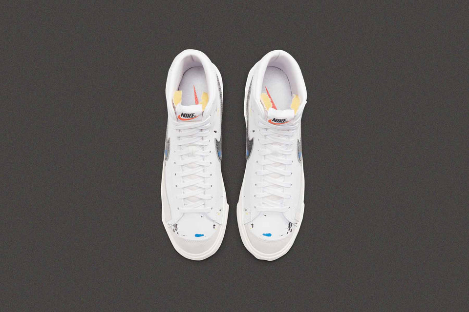 Blazer Mid '77 "Paint Splatter" - White/Black