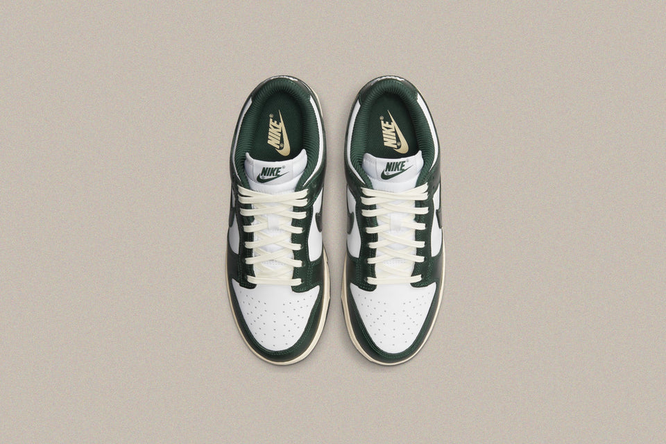 Women's Dunk Low `Vintage Green` - White/Pro Green/Coconut Milk