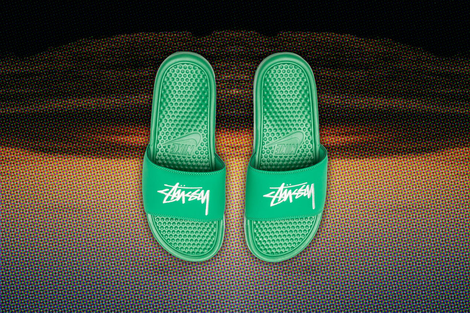 Nike x Stussy Benassi - Pine Green/Sail