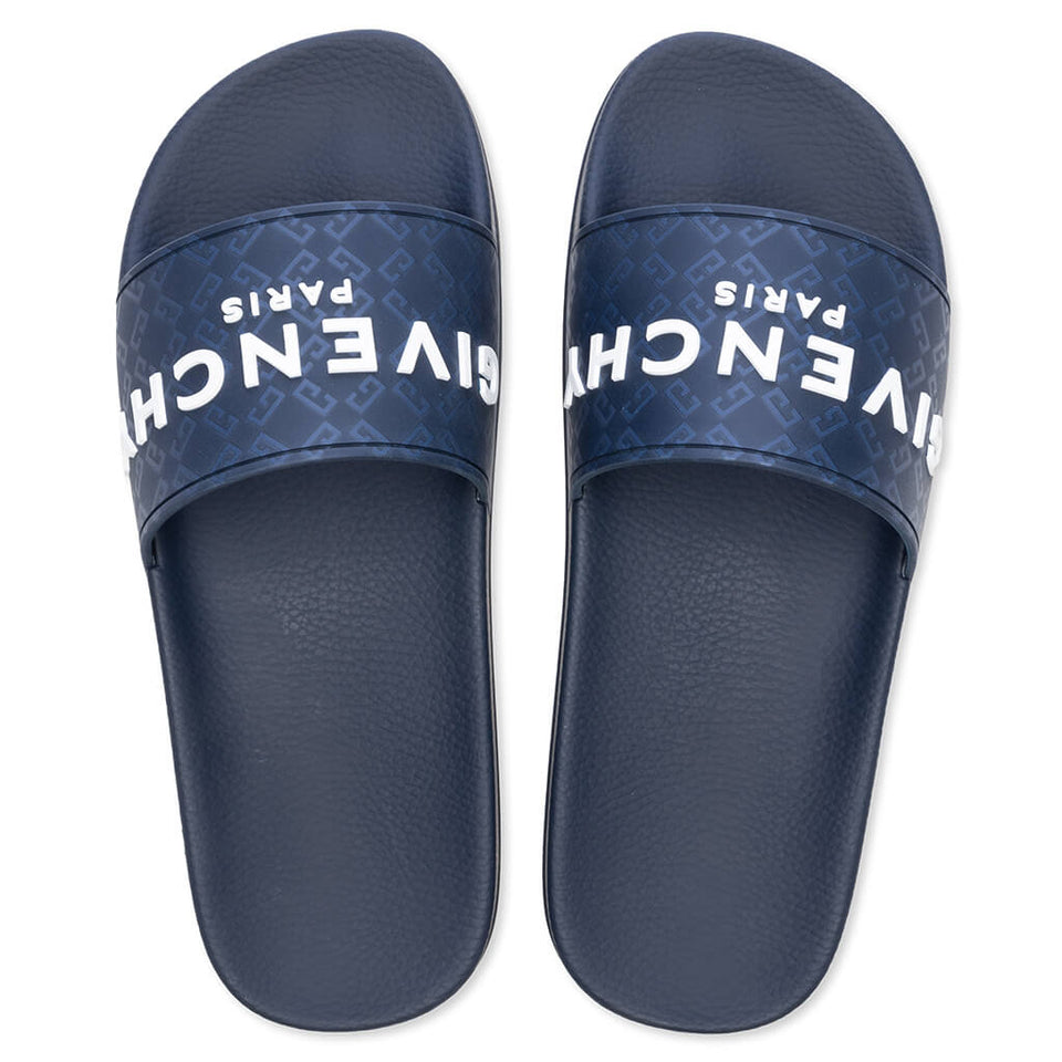Slide Flat Sandals - Dark Blue