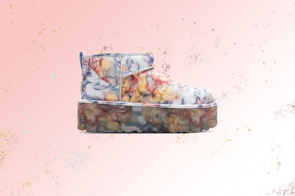 UGG x Collina Strada Classic Ultra Mini Platform - Light Blue Floral