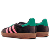 Women's Gazelle Indoor - Dark Brown/Pink Glow/Court Green