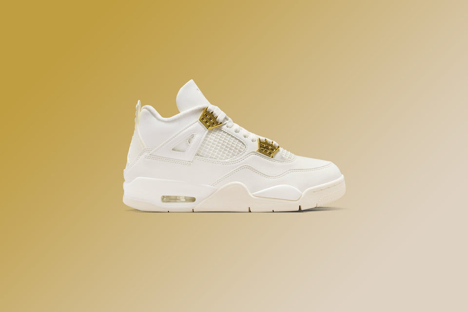 Women's Air Jordan 4 Retro 'Metallic Gold' - Sail/Metallic Gold/Black