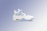 Women's Air Jordan 4 Retro 'Aluminum' - White/Aluminum/Blue Tint/Oil Green