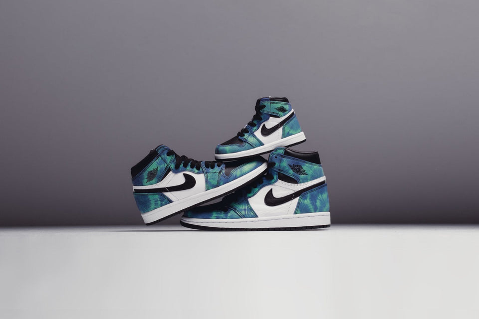 Air Jordan 1 High OG (PS) "Tie-Dye" - White/Black/Aurora Green