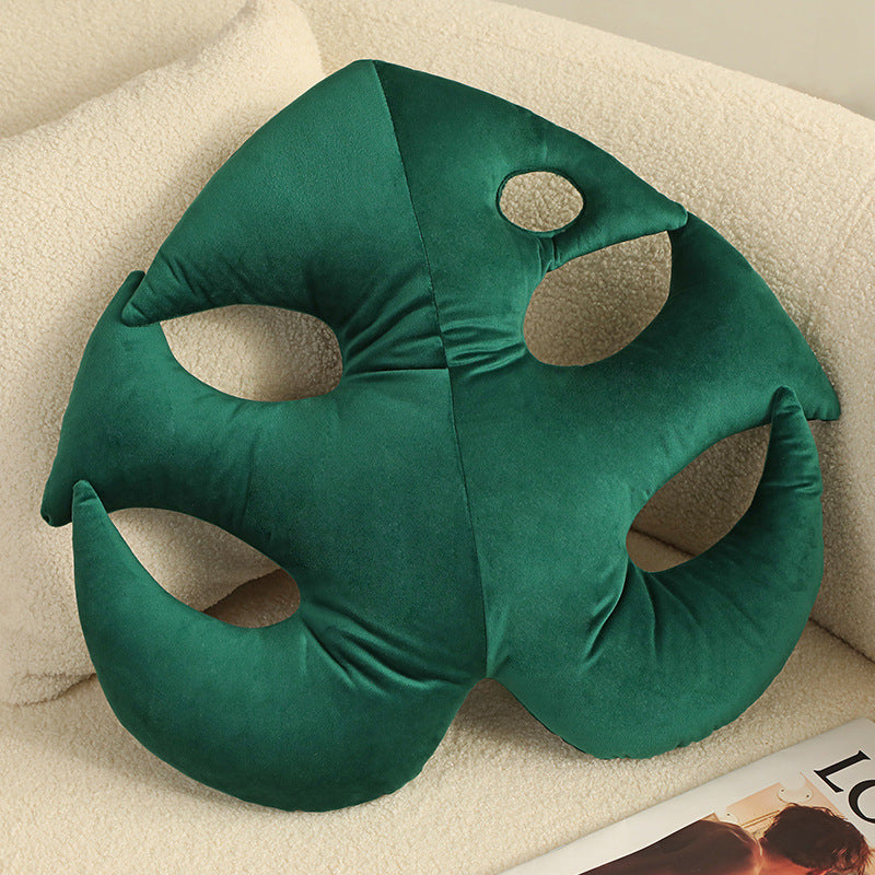 Leaf Shape Plush Pillow – Monstera & Philodendron Decor Cushion