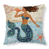 Sea Turtle Cushion Cover – Linen Throw Pillow Case 18x18 Inch
