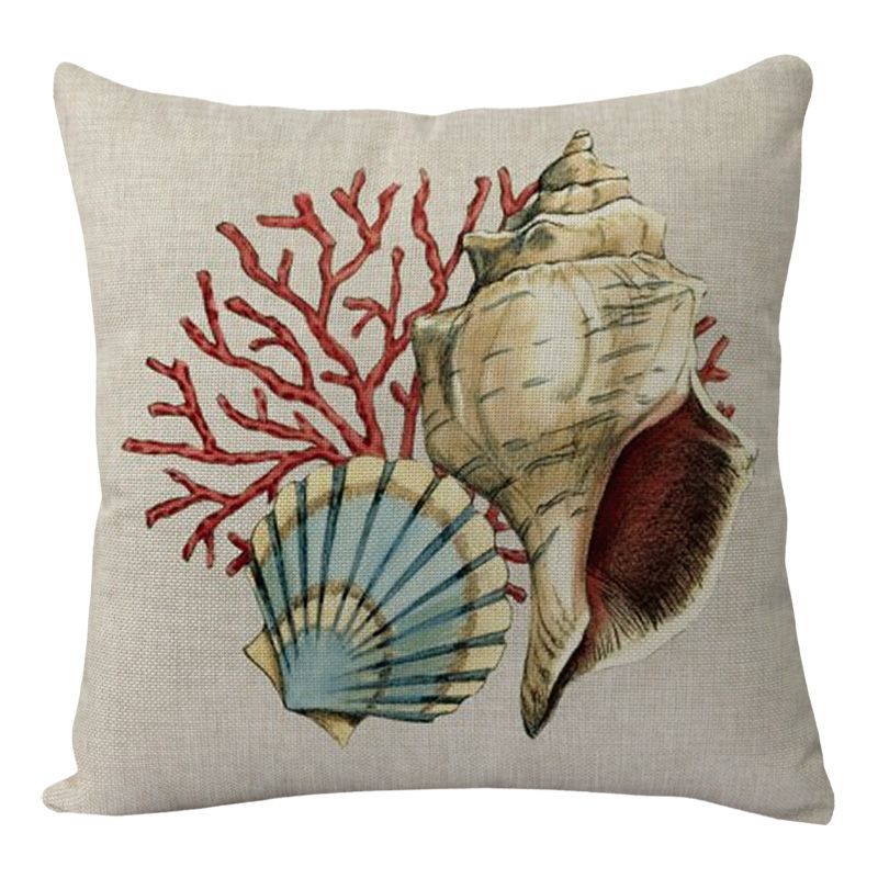 Sea Turtle Cushion Cover – Linen Throw Pillow Case 18x18 Inch