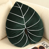 Leaf Shape Plush Pillow – Monstera & Philodendron Decor Cushion
